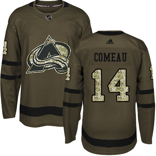 Adidas Avalanche #14 Blake Comeau Green Salute to Service Stitched NHL Jersey